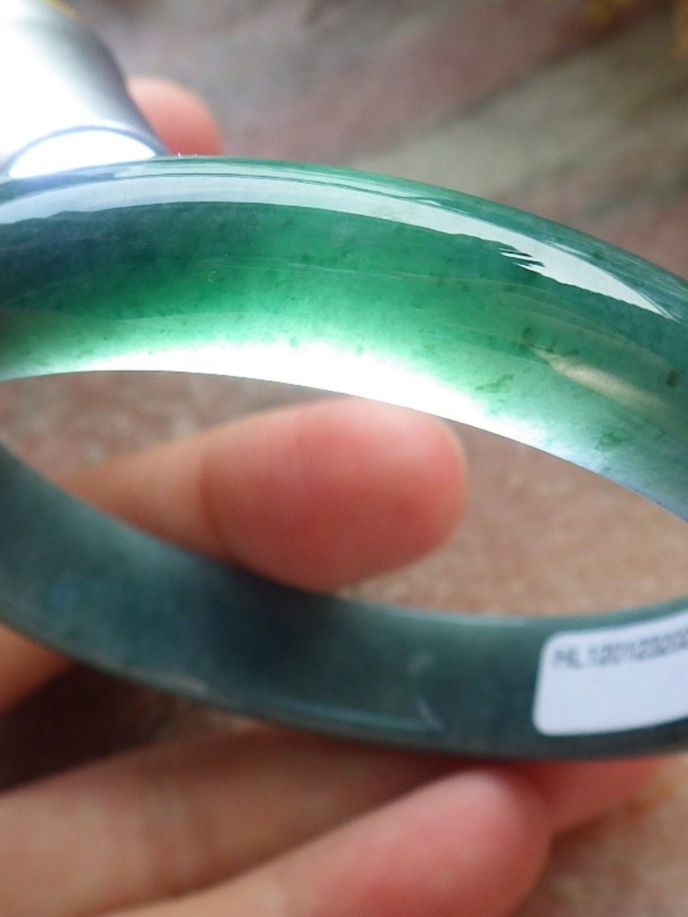 58mm Certified Hand Carved Natural Grade A JADE Jadeite Circle Bangle Bracelet